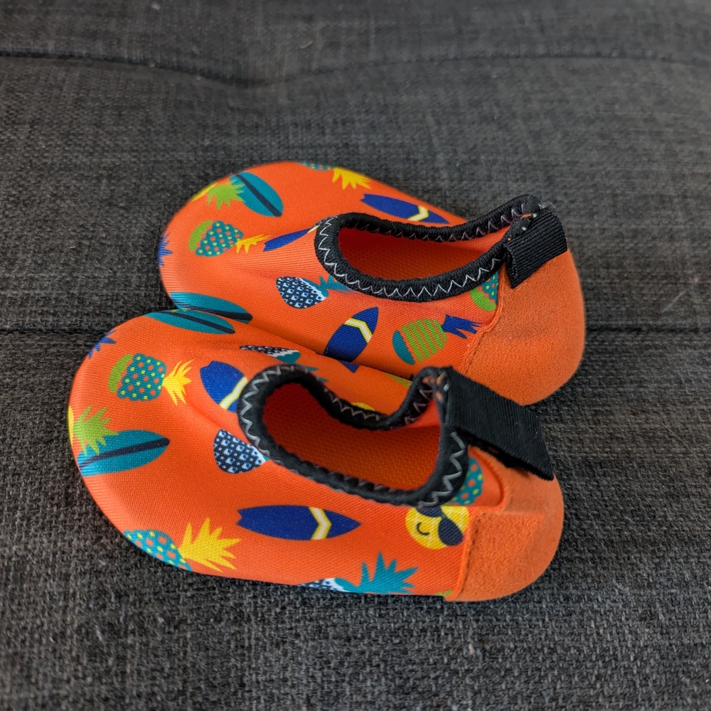 Orange Kids Shoes with Fun Patterns